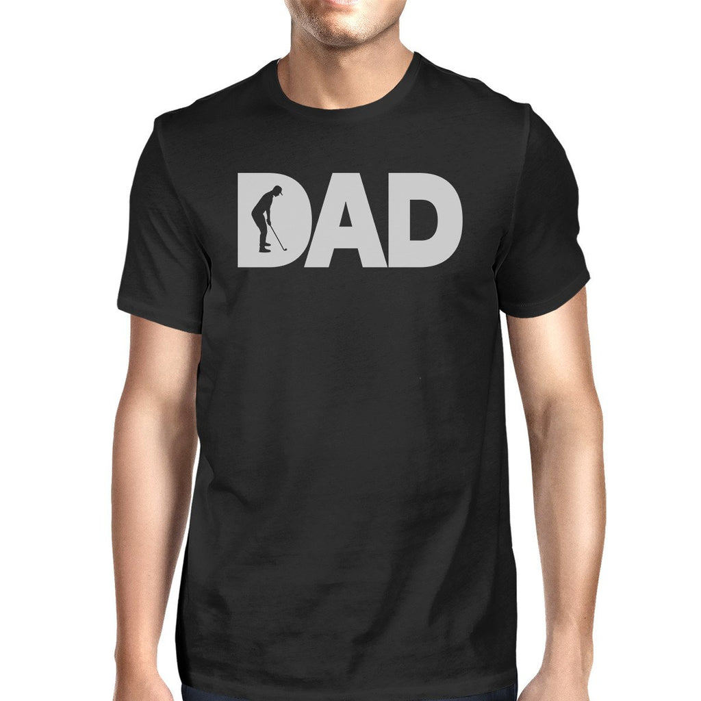 Dad Golf Mens Black Round Neck Tee Funny Gifts For