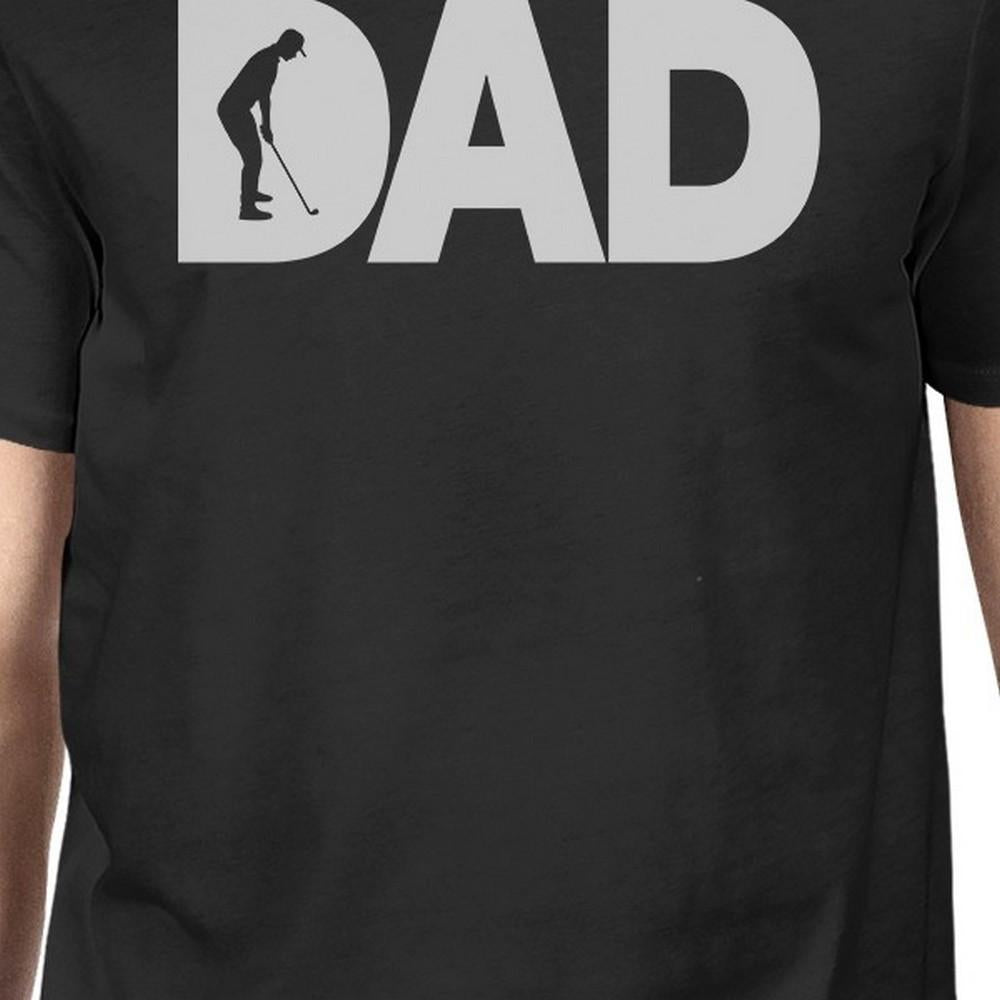 Dad Golf Mens Black Round Neck Tee Funny Gifts For