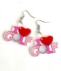 GOLF THEME ACRYLIC EARRING - I LOVE GOLF