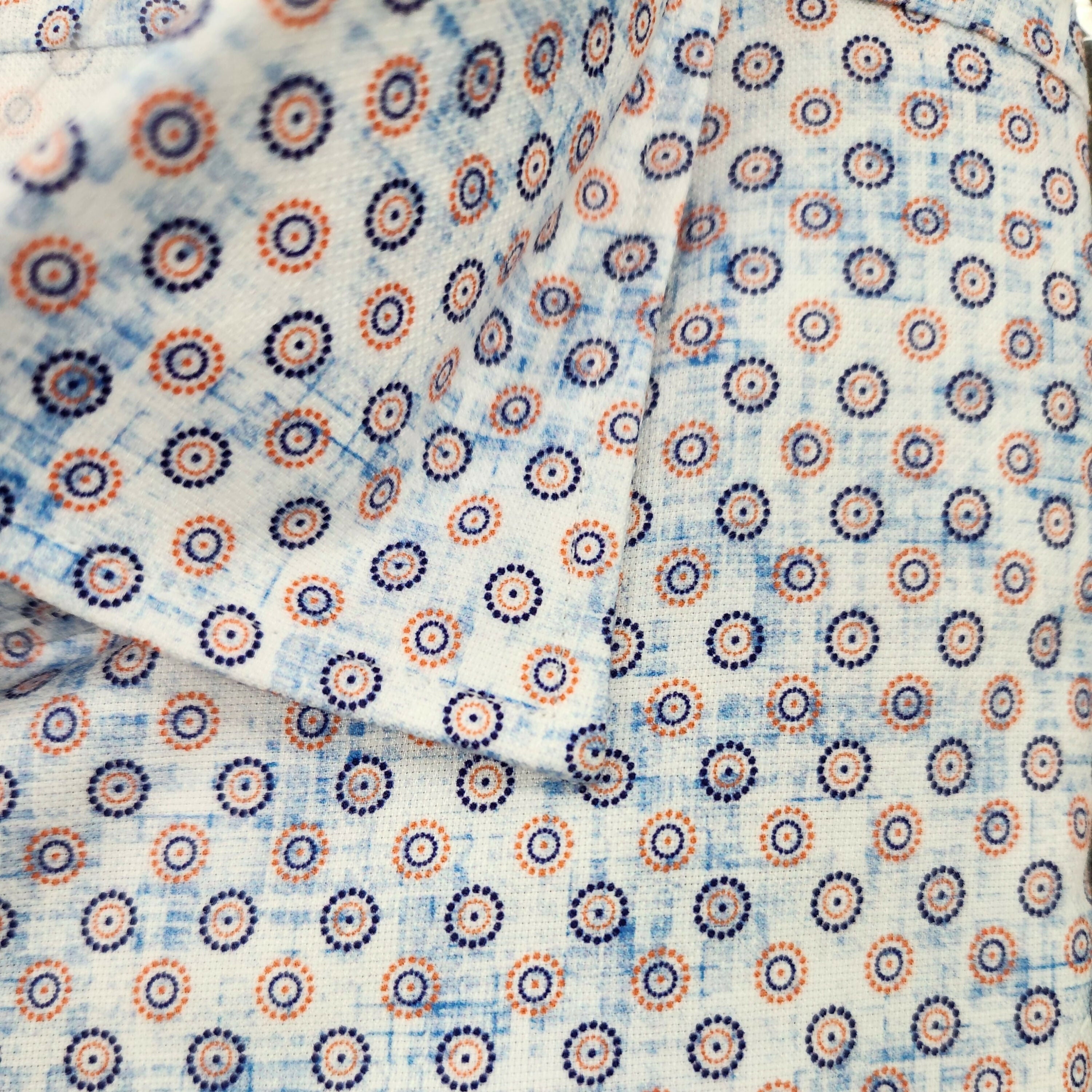 W&H Golf Men's Long Sleeve Button Up Sports Shirts - Circular Print